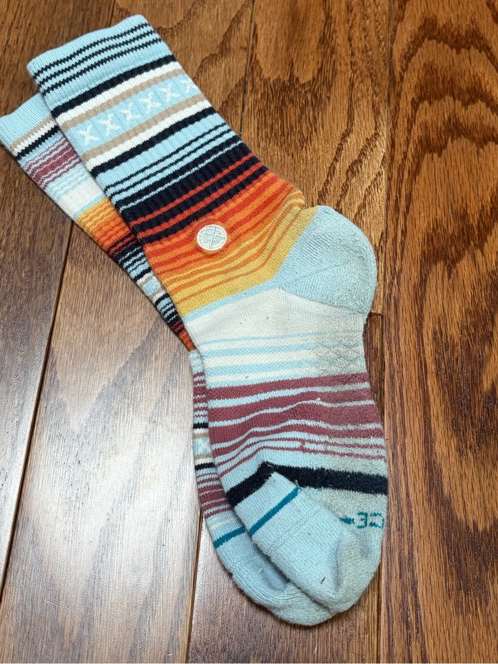 Stance Men’s Crew Socks - Charcoal Gray, Olive & Multicolor Stripe - Bundle of 3